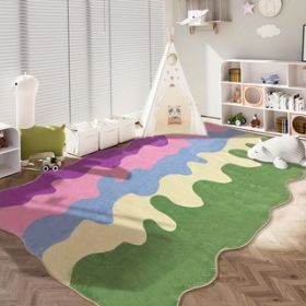 Area Rugs colorful abstract plush rug Soft velvet texture, high-quality polyester blend, perfect for living room, bedroom or study floor mats