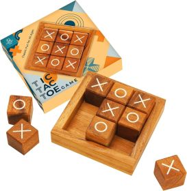 Tic Tac Toe for Kids and Adults Coffee Table Living Room Decor and Desk Decor Family Games Night Classic Board Games Wood Rustic for Families Siz