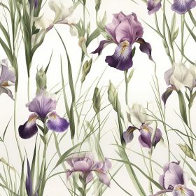 Green/Purple Iris Floral Garden Wildflower Watercolor Vintage Peel and Stick Wallpaper Wall Decor Self Adhesive Wall Paper Stick on Easy Peel Off