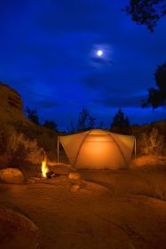 Camp Site At Night, Utah, Usa