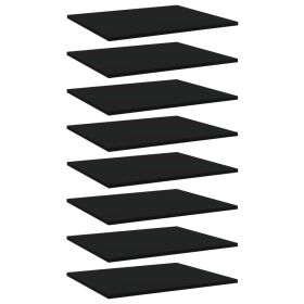 Shelf Set of 8 Black Engineered Wood Standard Simple Shelf