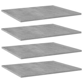 Bookshelf Board Set of 4 Concrete Grey Engineered Wood Medium