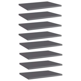 Shelf Set of 8 High gloss grey Engineered wood Medium Simple