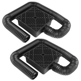 2Pcs Gutter Downspout Extension Low Profile No Deep Digging Catch Basin Downspout Extender With 4.9FT Flexible Extendable Hose For House Foundati (Option: Black)
