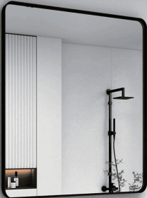 Fog and break-resistant bathroom mirror with rectangular frame, tempered glass and rounded corners Living room and bedroom wall mirror (AAR5076H38*38: AAR5076H38*38)
