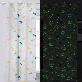 Dinosaur Curtains for Boys Bedroom Glow in the Dark Cartoon Rod Pocket Kids Boys Girls Simple Childish Cute Dino Wildlife Animals Pattern Window (size: 52 * 72 inch)