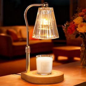 Candle Warmer Lamp with Timer Dimmer Adjustable Height, Gift for Women Mom, House Warming New Home Cozy Decor (Color: Trapezoid-amber gold)