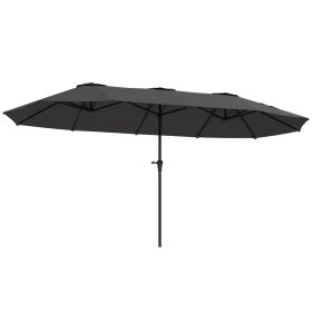 13 Ft. Extra Large Patio Umbrella With Easy Crank Handle, Vents For Outdoor, Patio, Dark Gray (Option: Dark gray)